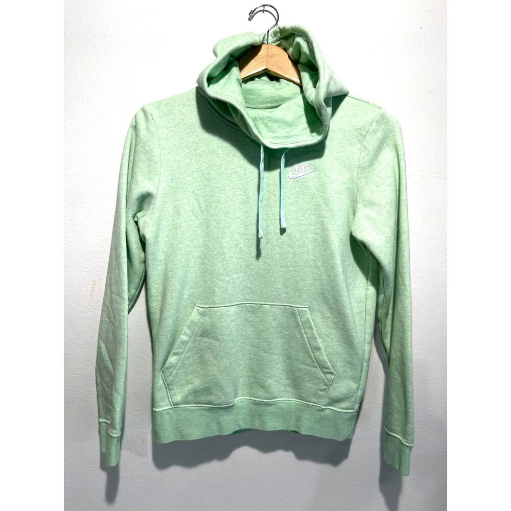 Nike hooded sweatshirt athleisure casual sports light green women XS